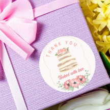 Baked with love Wedding Cake Sticker
