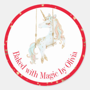 Baked with Magic Personalised Holiday Baking Classic Round Sticker