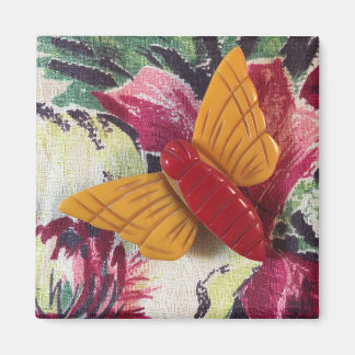 Bakelite Butterfly on fabric Magnet