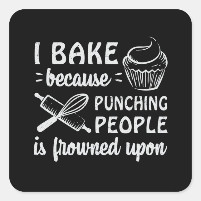 Baker Bakery Bake Bread Cake Baking Gift Idea Square Sticker (Front)