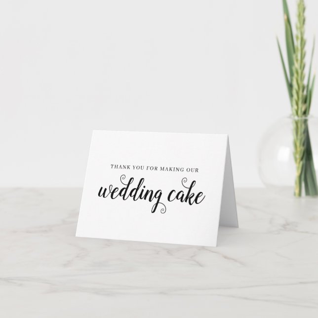 Baker Bakery Cake Artist Thank You Wedding Card (Front)