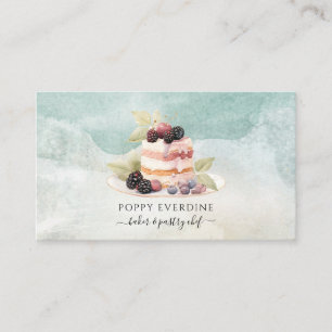 Baker Bakery Pastry Chef Catering Elegant Cake Business Card