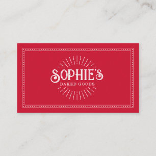 Baker Bakery Pastry Chef Catering Red Logo Business Card