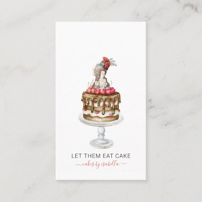 Baker Bakery Pastry Chef Let Them Eat Cake Business Card (Front)