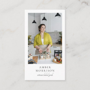 Baker Bakery Pastry Chef Photo QR Code Business Card