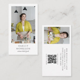 Baker Bakery Pastry Chef Photo QR Code Business Card