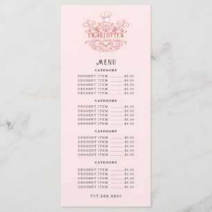 Baker Bakery Pink Rose Logo  Menu