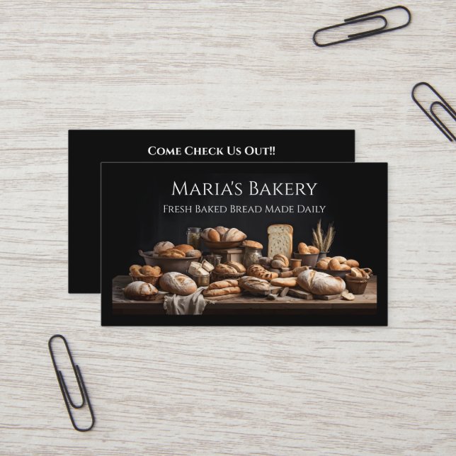 Baker Bakery Store Cafe Business Card (Front/Back In Situ)