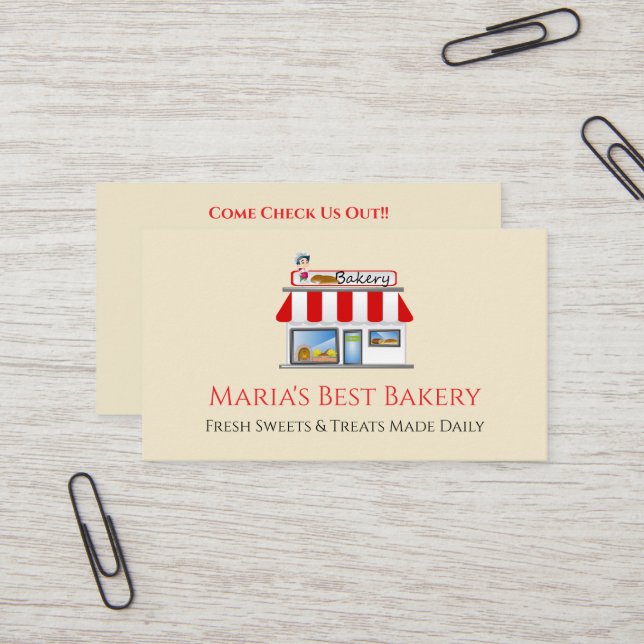Baker Bakery Store Cafe Business Card (Front/Back In Situ)