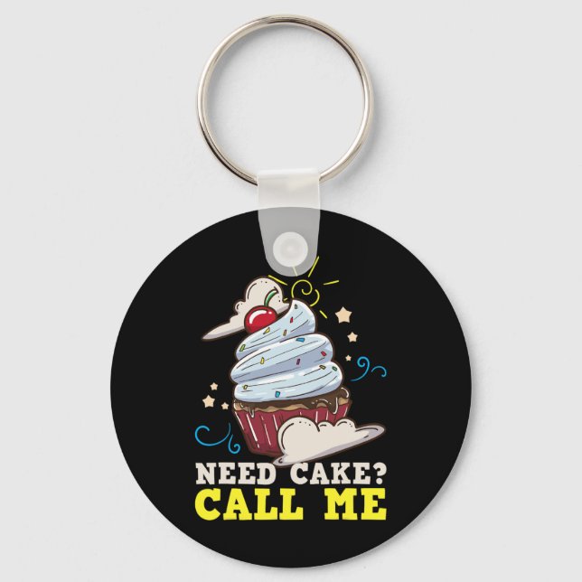 Baker Baking Cake Cupcake Gift  Key Ring (Front)
