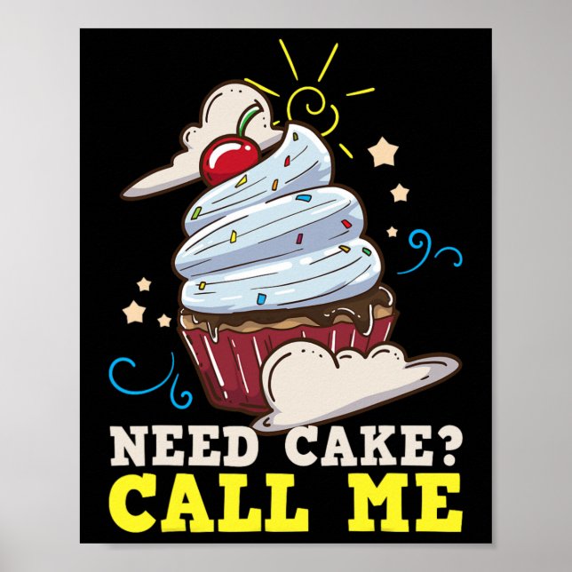 Baker Baking Cake Cupcake Gift  Poster (Front)