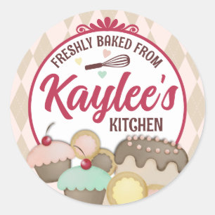 baker baking cupcake cookies cake gift stickers... classic round sticker