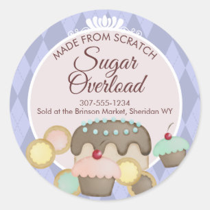 baker baking cupcake cookies cake gift stickers... classic round sticker
