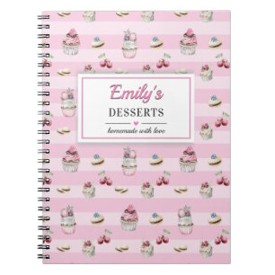 Baker Baking Sweet Dessert Blank Recipe Kitchen Notebook