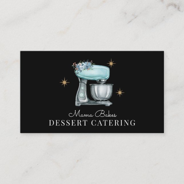 Baker Baking Watercolor Dessert Caterer  Business Card (Front)