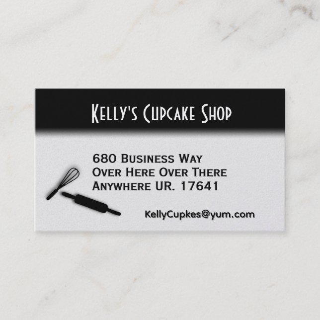 Baker / Baking White Business Card (Front)