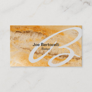 Baker Bread Texture Monogram Business Card