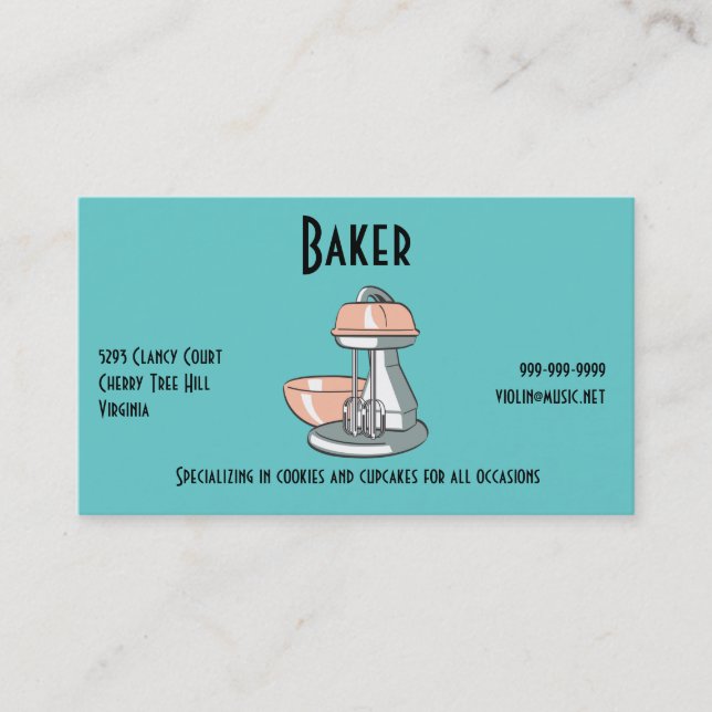 Baker Business Card (Front)