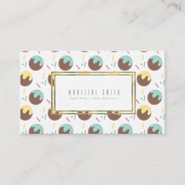 Baker Cake Pops Cake Decorator Business Card (Front)