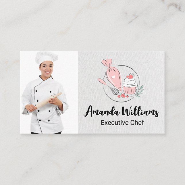 Baker | Chef | Culinary Logo Business Card (Front)