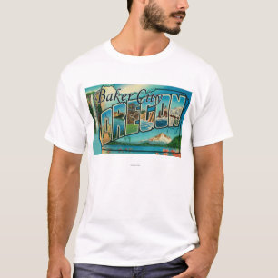 Baker City, Oregon - Large Letter Scenes T-Shirt