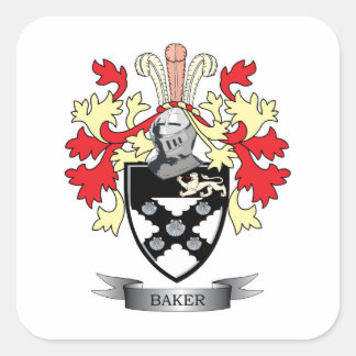 Baker Coat of Arms Square Sticker