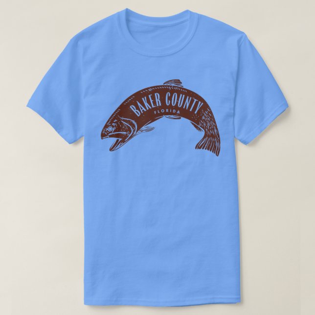 Baker County Florida Fish Brown T-Shirt (Design Front)