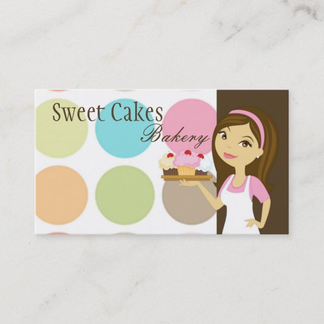 Baker Cup Cakes Bakery Sweet Treats Business Card (Front)