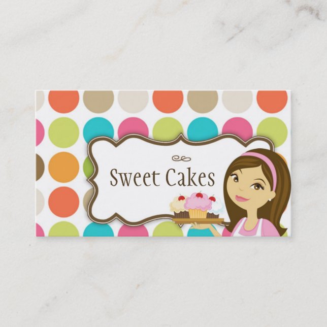 Baker Cup Cakes Bakery Sweet Treats Business Card (Front)