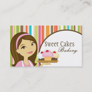 Baker Cup Cakes Bakery Sweet Treats Business Card