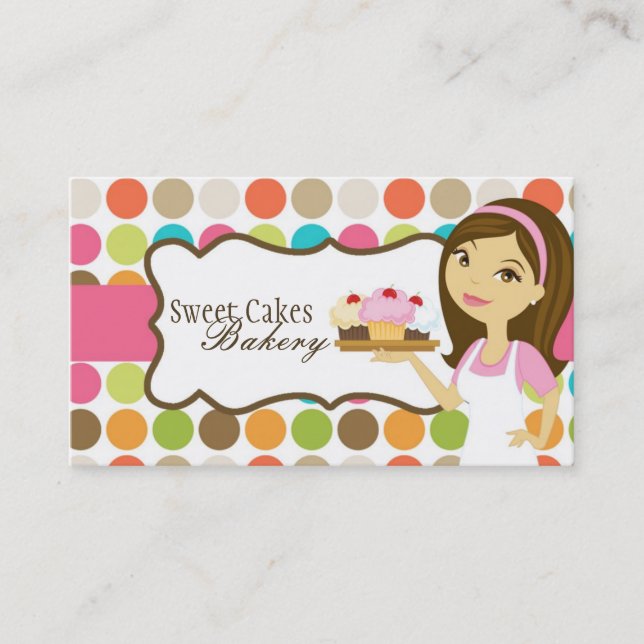 Baker Cup Cakes Bakery Sweet Treats Business Card (Front)