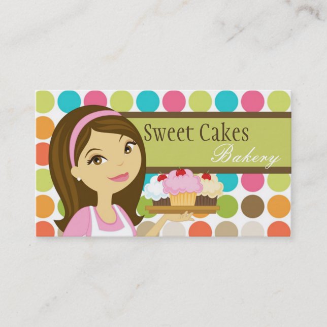Baker Cup Cakes Bakery Sweet Treats Business Card (Front)