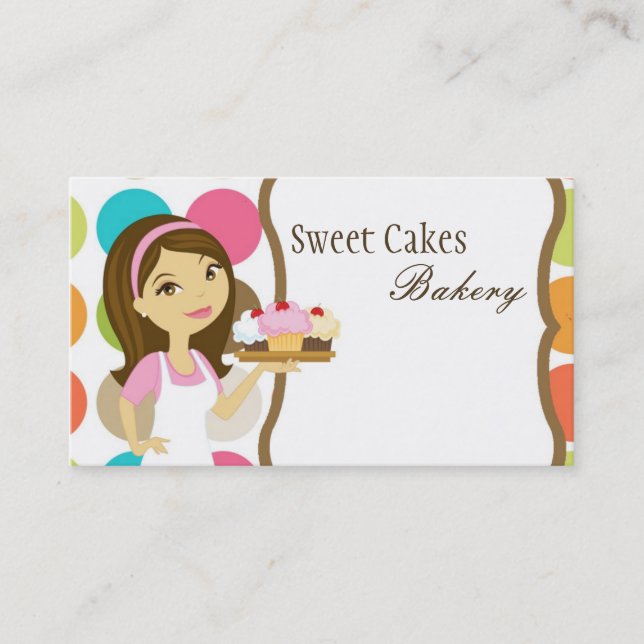 Baker Cup Cakes Bakery Sweet Treats Business Card (Front)