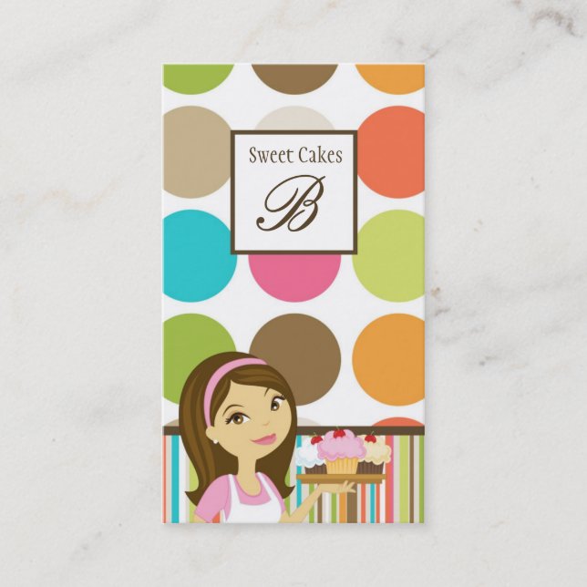 Baker Cup Cakes Bakery Sweet Treats Business Card (Front)