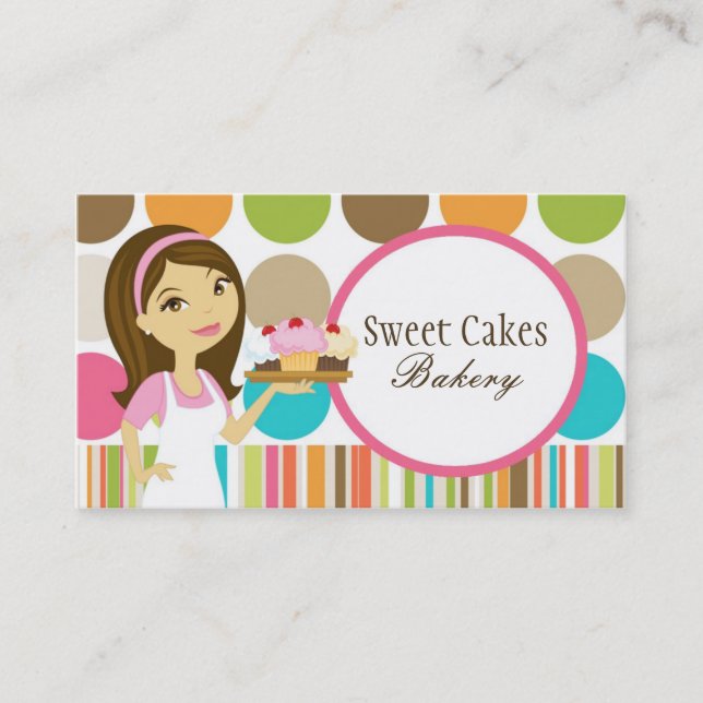 Baker Cup Cakes Bakery Sweet Treats Business Card (Front)