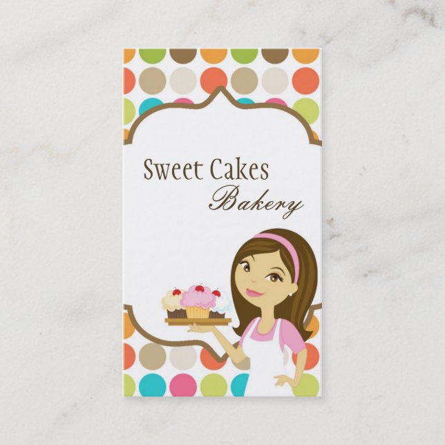 Baker Cup Cakes Bakery Sweet Treats Business Card (Front)
