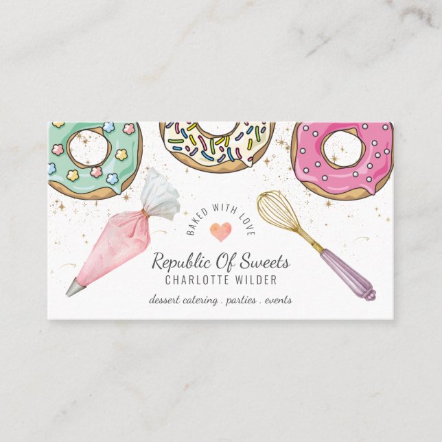 Baker Desserts Baking Utensils Business Card (Front)