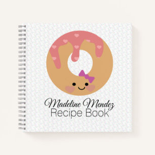 Baker Doughnut Spiral Notebook Kids Recipe Book