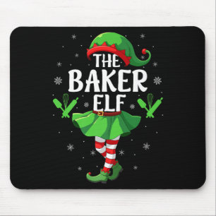 Baker Elf Christmas Girls Women Elf Squad Xmas Fam Mouse Mat