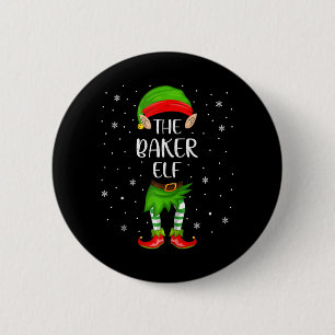 Baker Elf Xmas Party Matching Family Christmas 6 Cm Round Badge