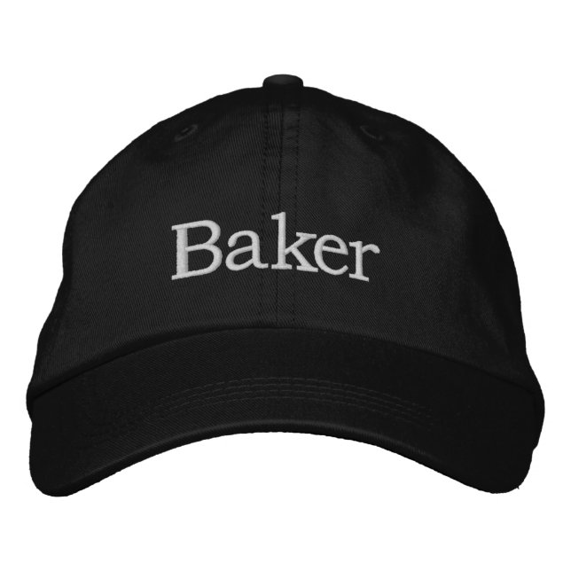 Baker Embroidered Hat : Black and White (Front)