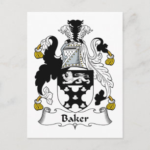 Baker Family Crest Postcard