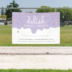 Baker Frosting Drip colourful sprinkles Lilac Banner