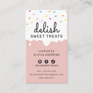 BAKER FROSTING DRIPS modern colourful sprinkles Business Card