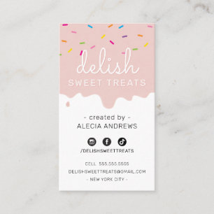 BAKER FROSTING modern colourful sprinkles blush Business Card