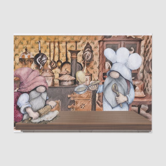 Baker Gnomes Tissue Paper (Front)