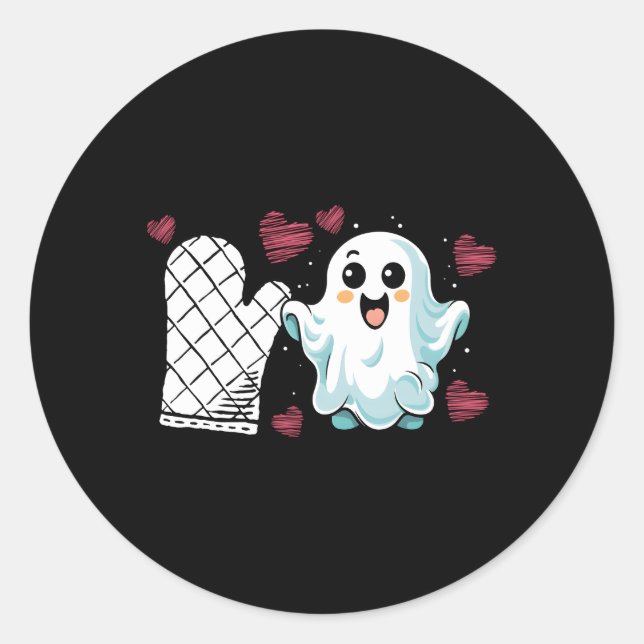 Baker Halloween Baking Bake Scary Trick Or Treat Classic Round Sticker (Front)