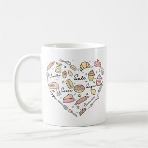 Baker Heart Funny Bakery Baking Pastry Chef Coffee Mug