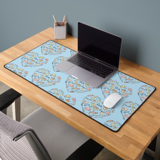 Baker Heart Funny Bakery Baking Pastry Chef Desk Mat (Office 2)