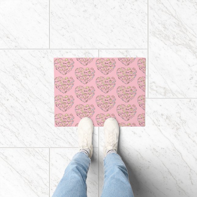Baker Heart Funny Bakery Baking Pastry Chef Doormat (Indoor)